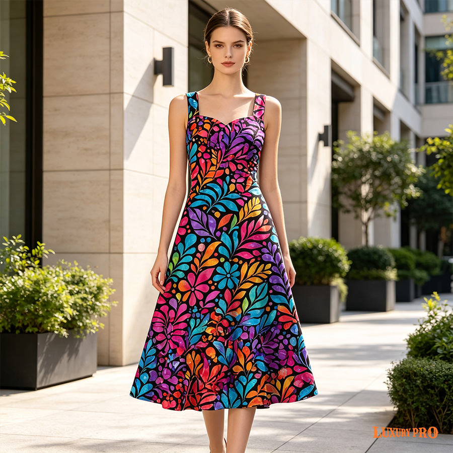 AOP HCM Low-cut Tank Dress