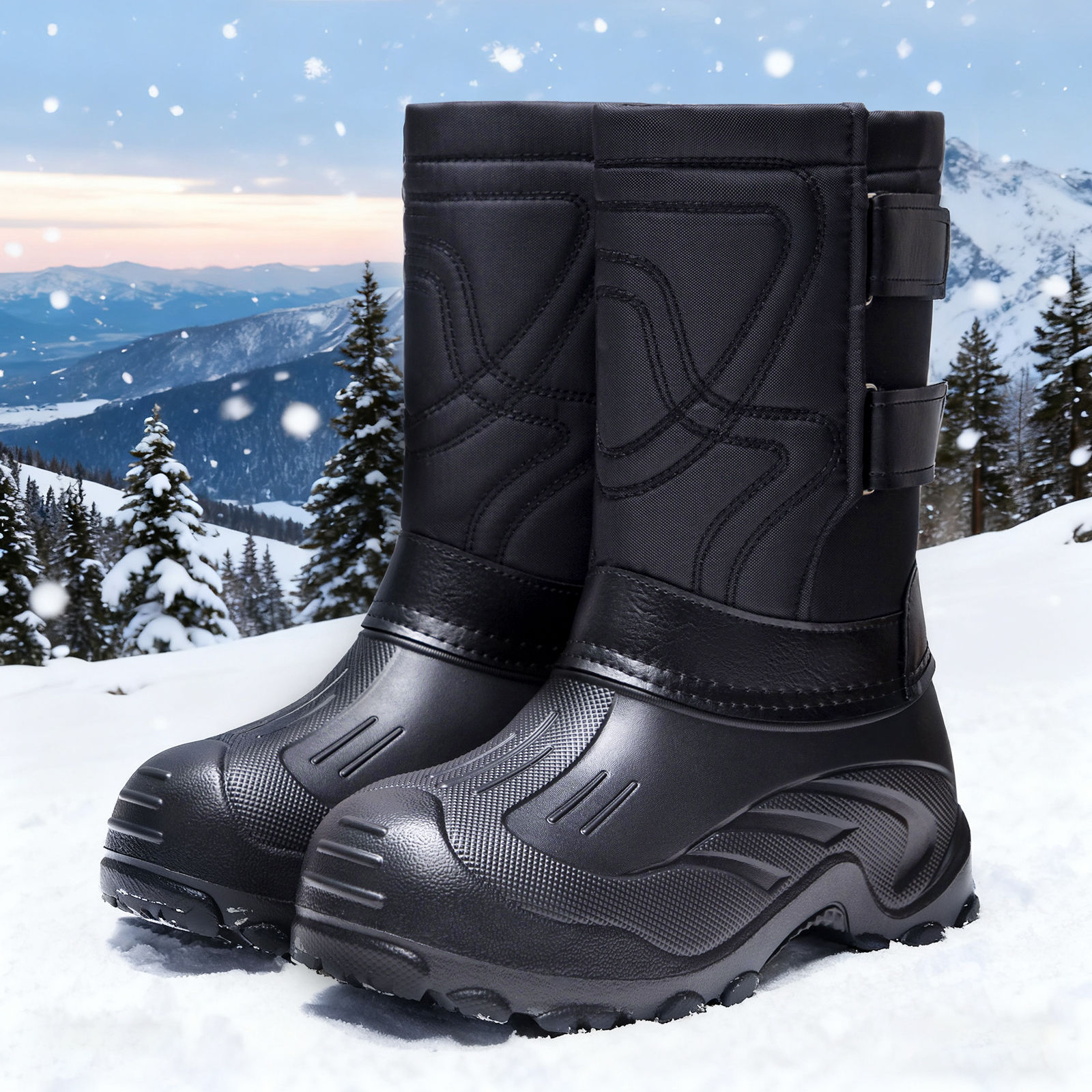 Lined Men's Winter Boots to Slip On