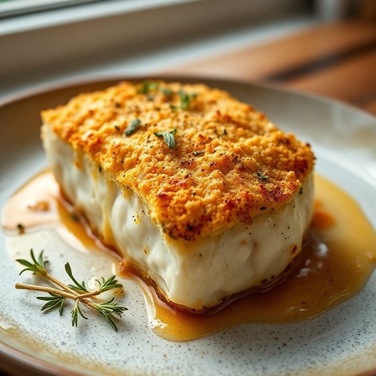 Crispy Baked Cod with Parmesan and Garlic Crust: Quick & Crispy Family Dinner finished