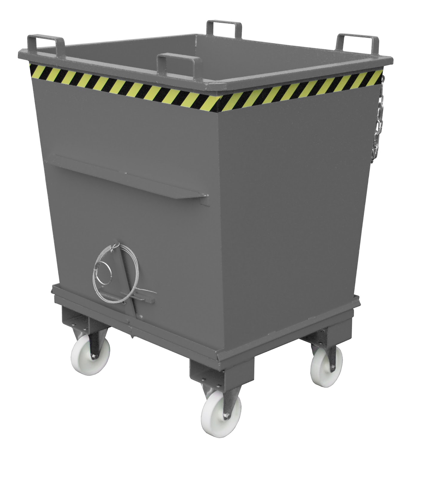 Bodemklepcontainer BKB 1000, gelakt, Muisgrijs