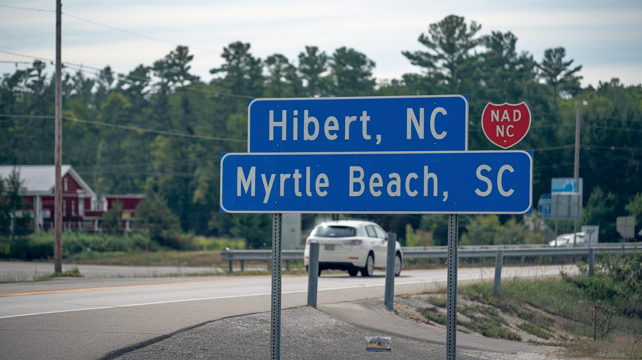Distance from Hibbert NC to Myrtle Beach SC & Travel Guide