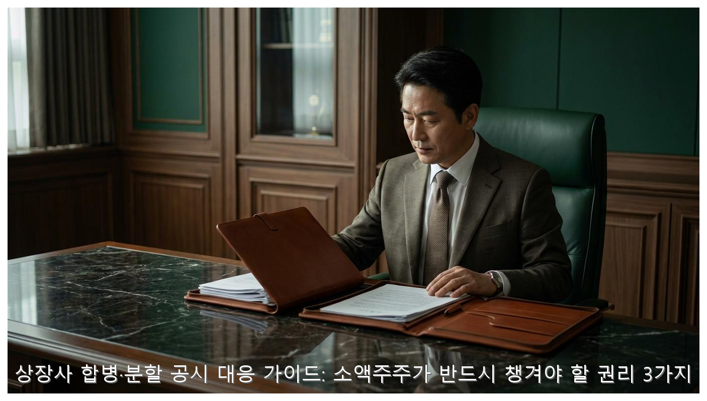 상장사 합병·분할 공시 대응 가이드: 소액주주가 반드시 챙겨야 할 권리 3가지 핵심 안내 및 분석 인포그래픽 (2)