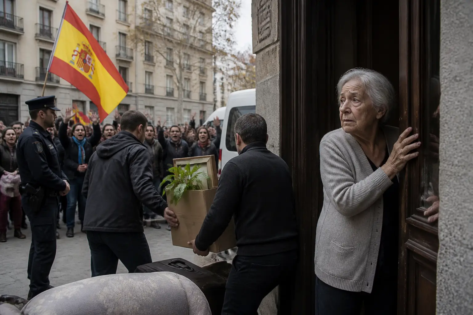 Editorial image for Spain announces eviction ban following protests over elderly woman's removal