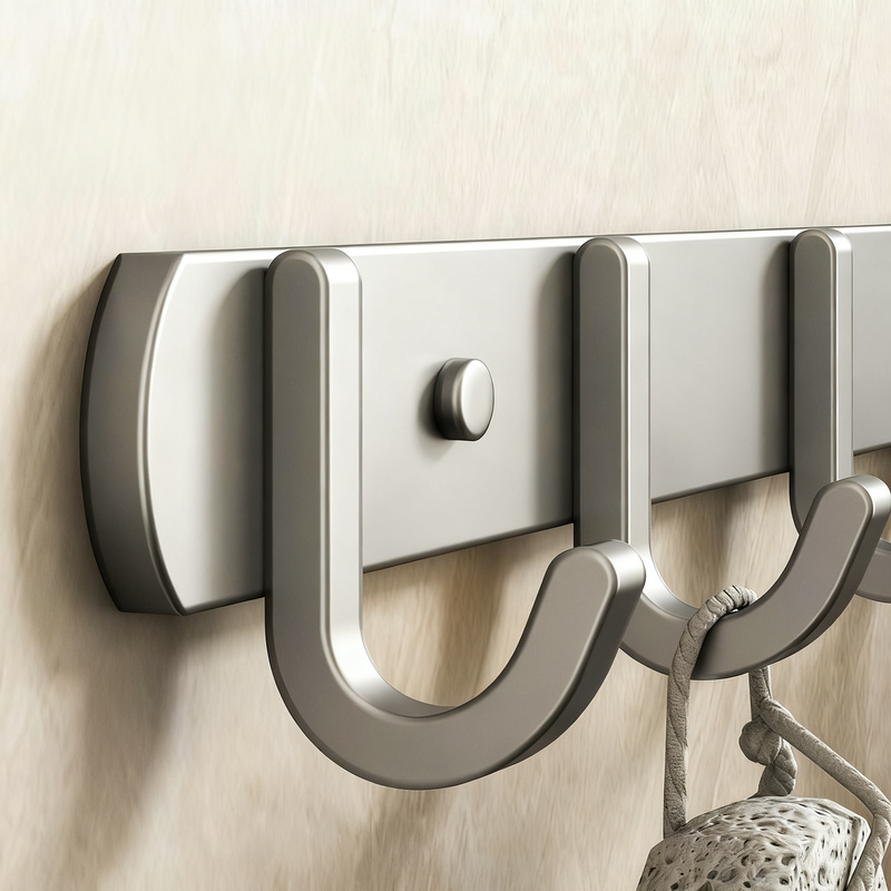 Strong Aluminum Wall Hooks with Adhesive Pads