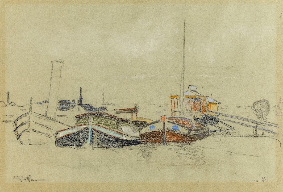 Péniches sur la Seine 1871