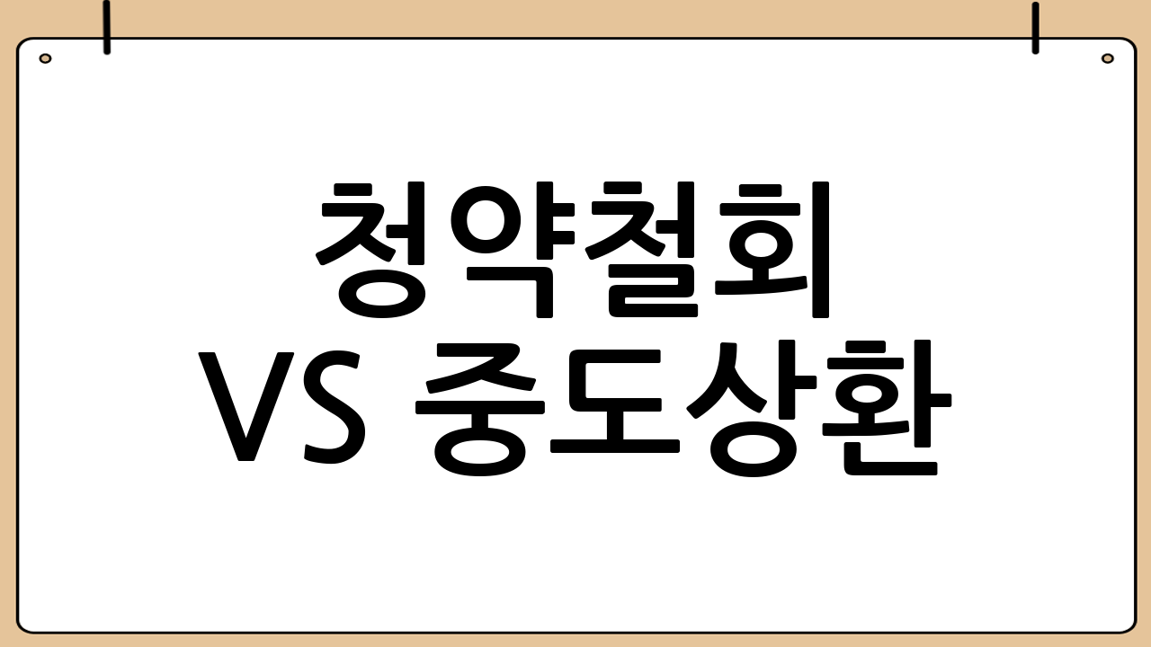 청약철회 vs 중도상환: 무엇이 다를까?