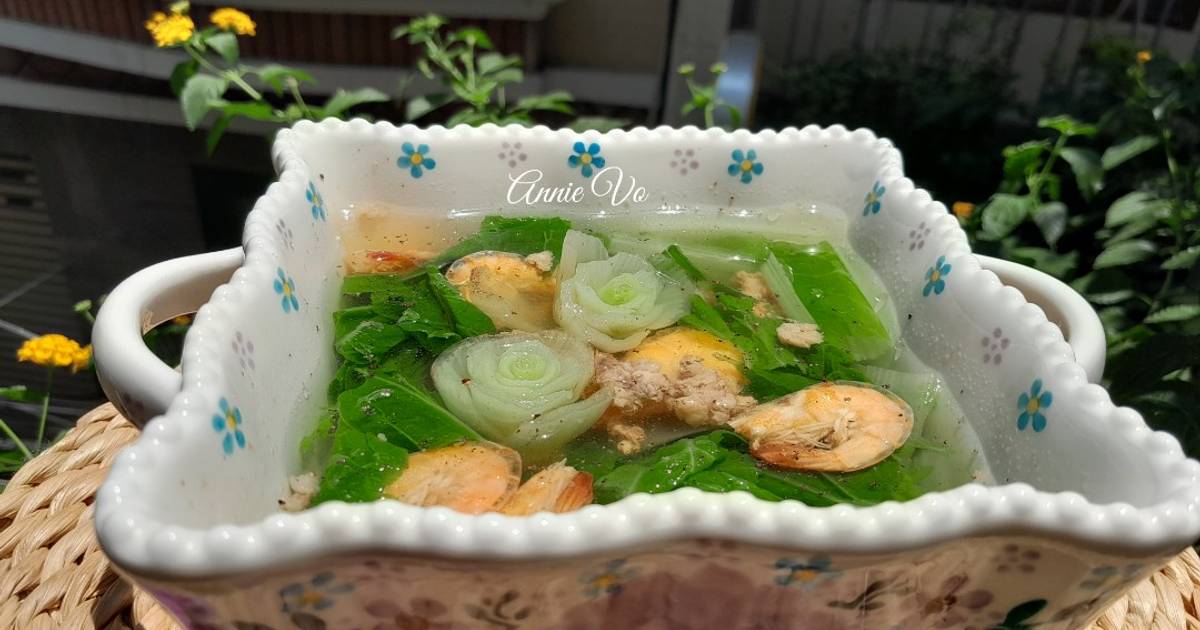 Canh cải dún tôm thịt