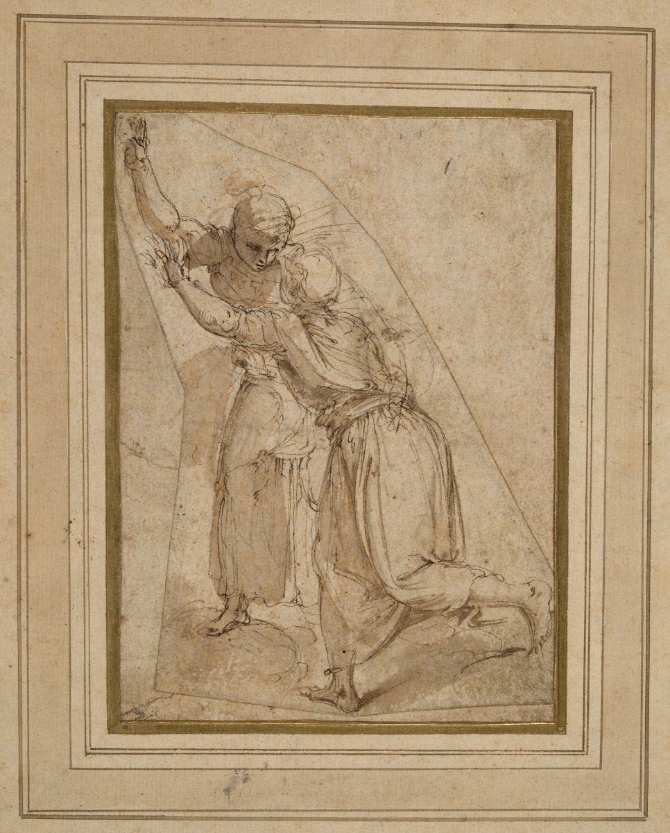 Two Female Figures study for the Baptism of Christ in S Francesco della VignaVen