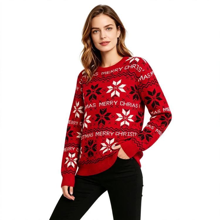 Unisex Christmas Sweater with Jacquard Pattern