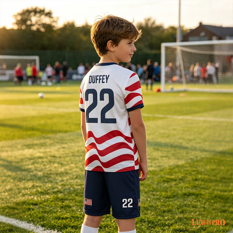 AOP TRF Kids Crew Neck Soccer Jersey Set