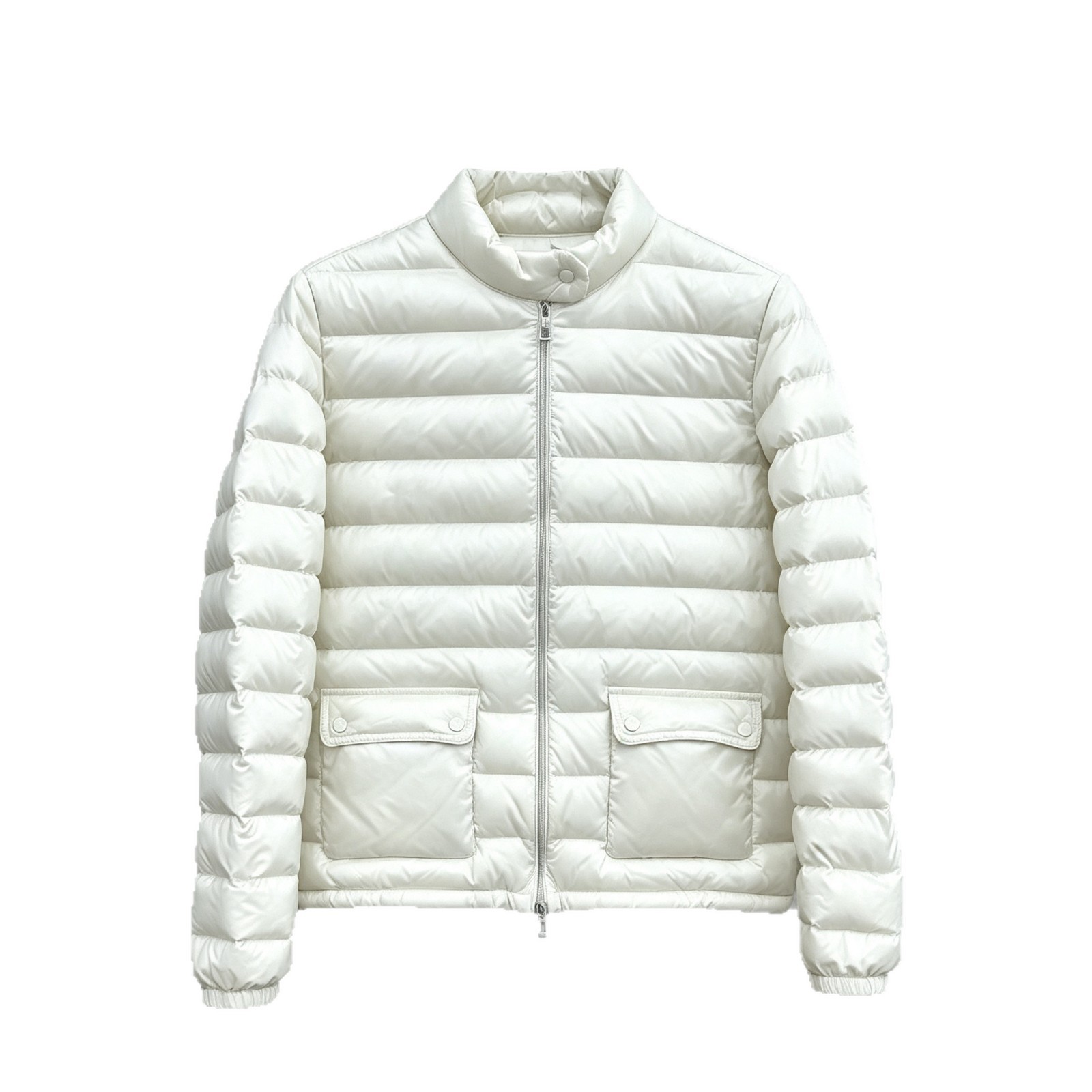 Light Women's Down Jacket, Stand Collar, White Goose Down