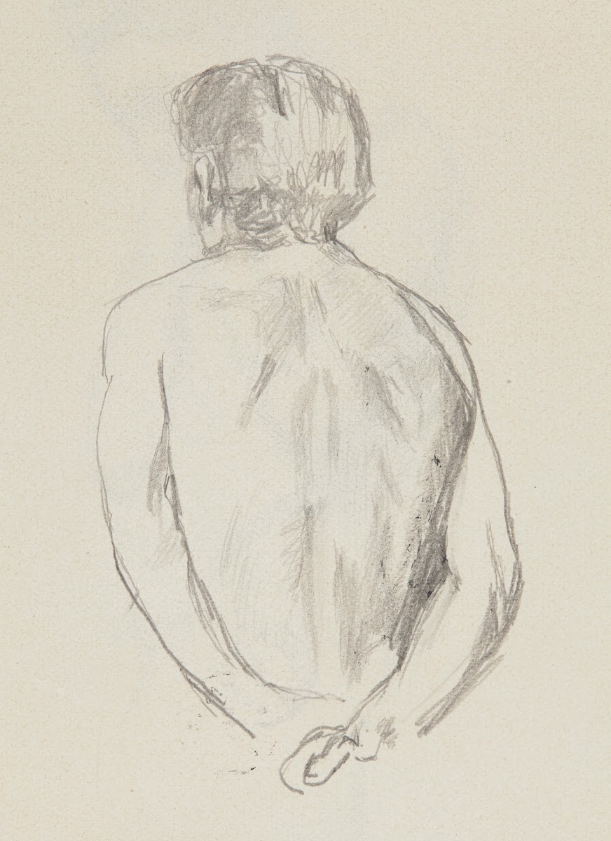 półakt stojącego tyłem mężczyzny 1909