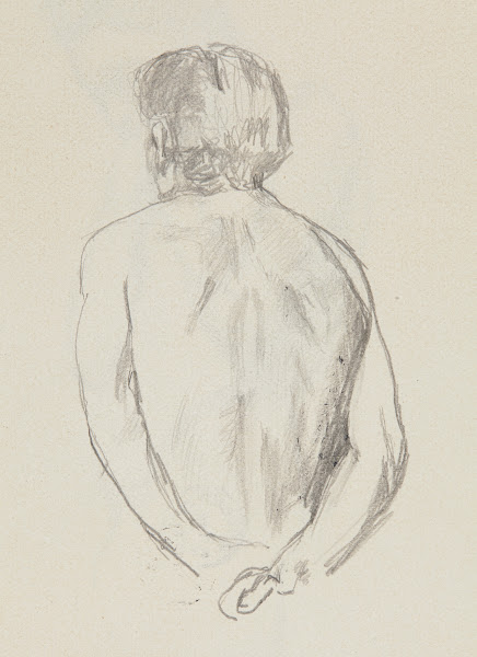 półakt stojącego tyłem mężczyzny 1909