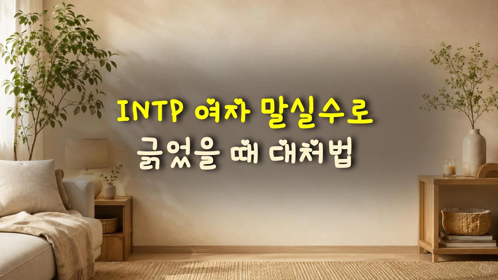 INTP 여자 말실수로 긁었을 때 대처법