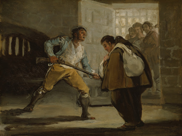 El Maragato Threatens Friar Pedro de Zaldivia with His Gun c 1806