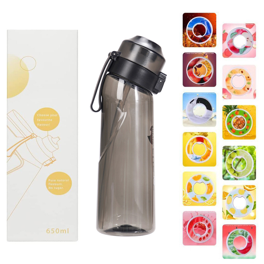 Tritan-Sportflasche mit 12 Geschmacksringen, 650 ml