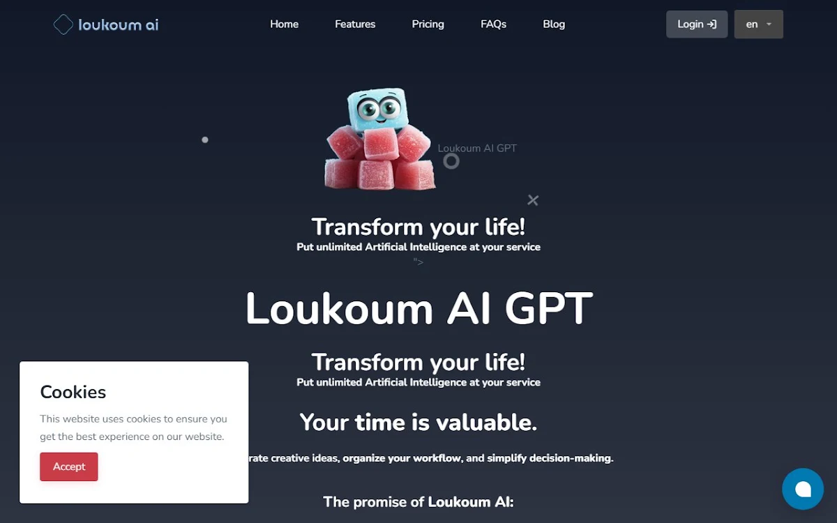 Captura de Loukoum.ai : Sweet GPT Assistant