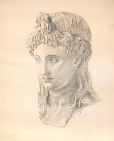Study of a sculpture  Kores head 1878