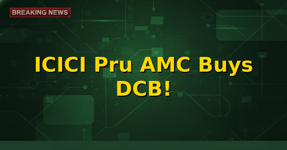 An illustration showing the RBI logo, ICICI Prudential AMC logo, and DCB Bank logo, symbolizing the approval of a stake acquisition deal.