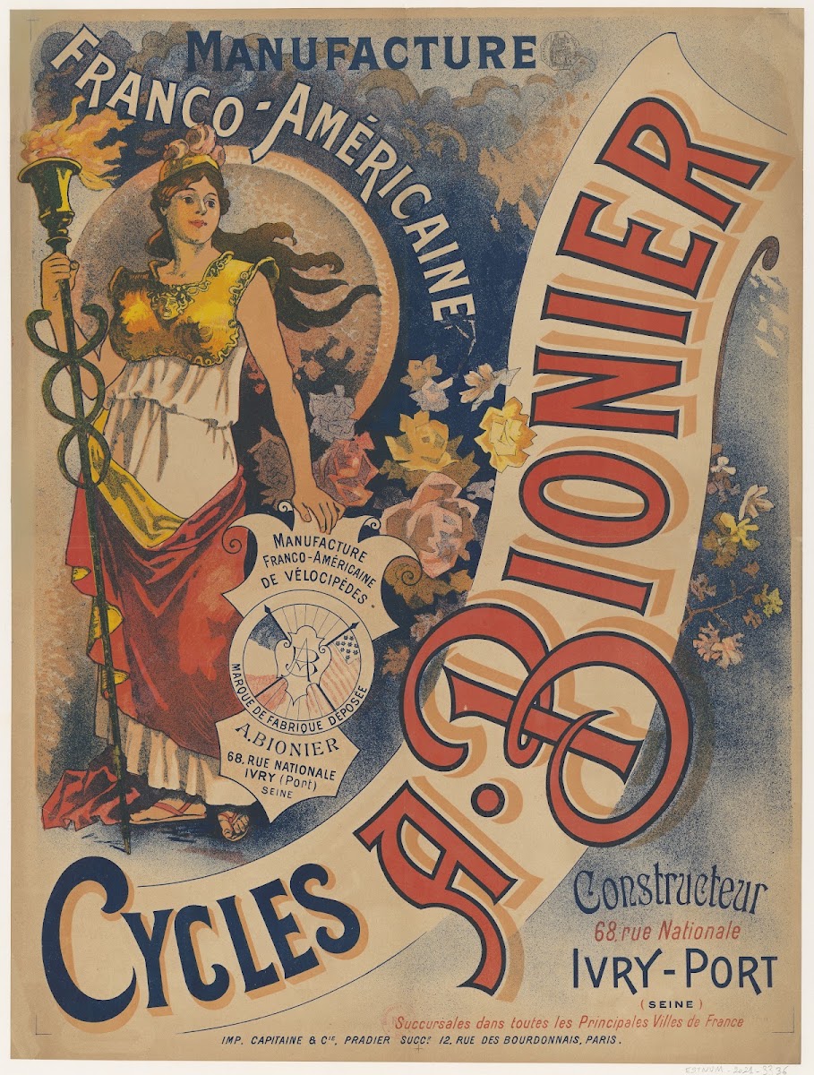 Cycles A Bionier Manufacture franco américaine Constructeur 68 rue Nationale Ivr