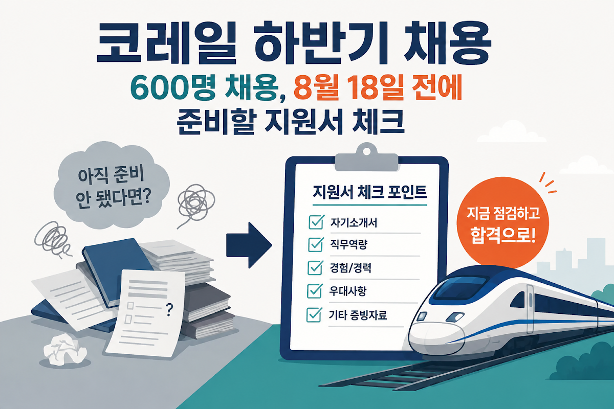코레일 하반기 채용 핵심 확인사항 요약