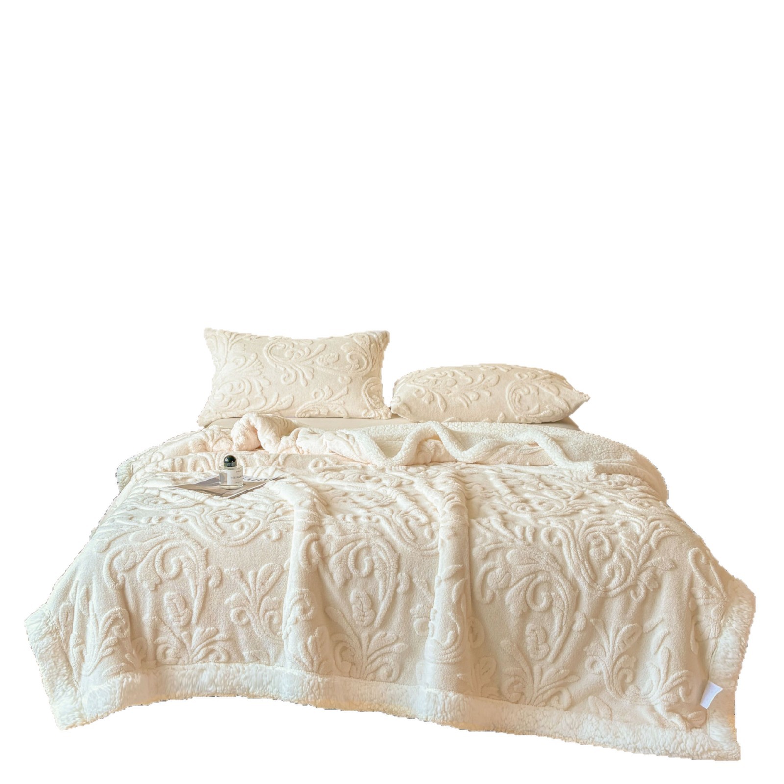 Jacquard-Wohndecke mit Lammfleece