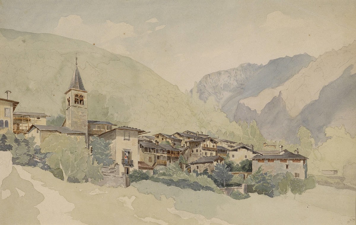 Dorf in einer Gebirgslandschaft