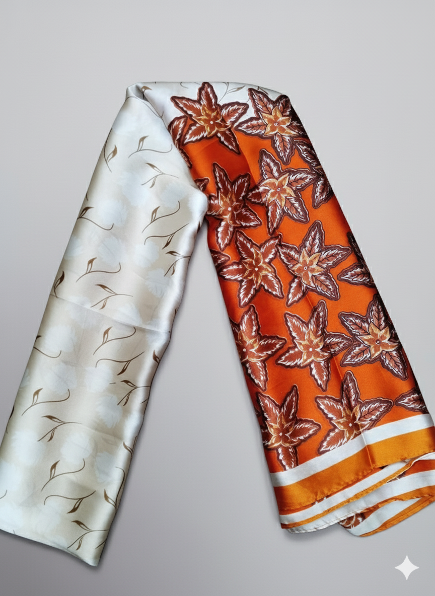 Pinted Hijab | Satin Scarf