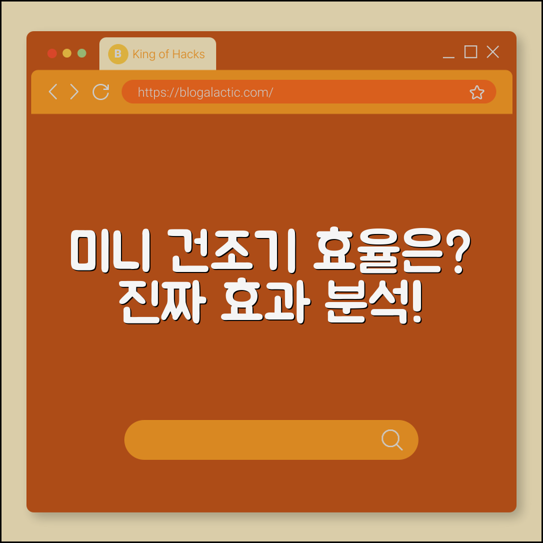미니 건조기, 정말 효율적일까요?