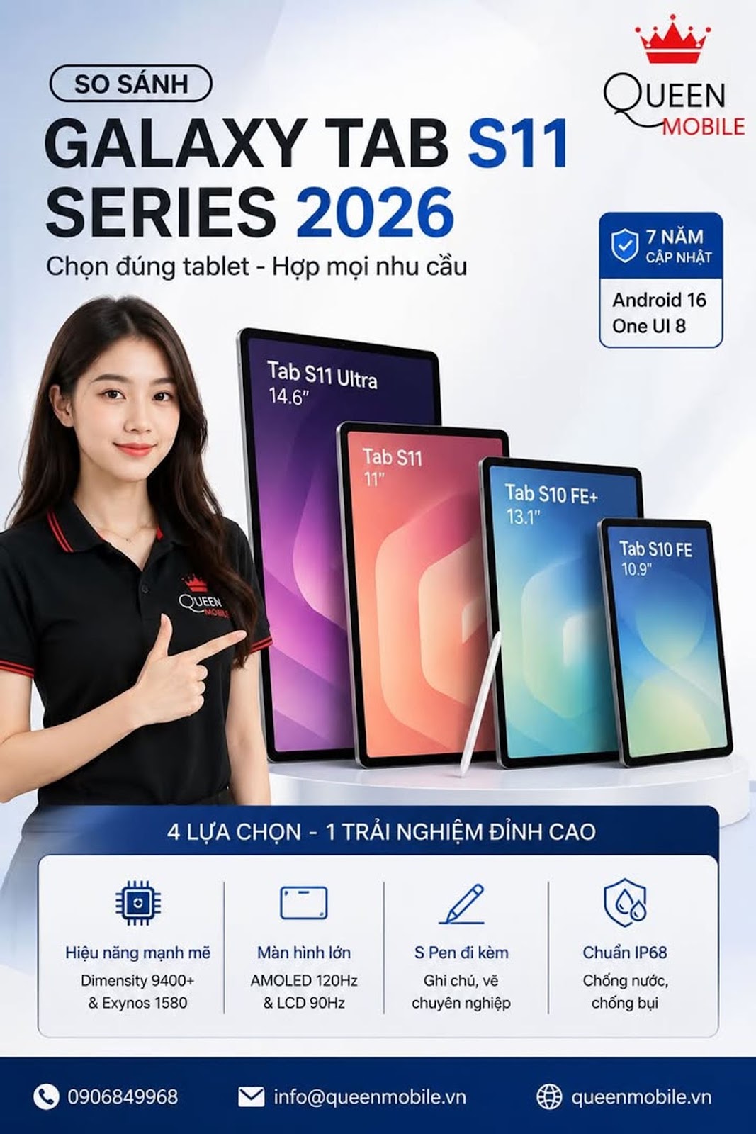 Galaxy Tab S11 Ultra, Tab S11, Tab S10 FE+ và Tab S10 FE khác nhau thế nào, đâu là chiếc tablet Samsung đáng chọn nhất