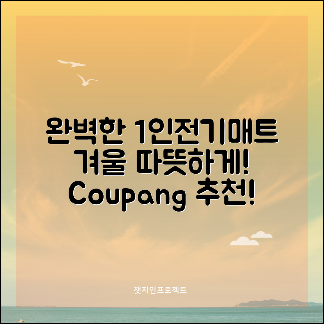 1인전기매트 완벽 가이드: 따뜻한 겨울 보내기