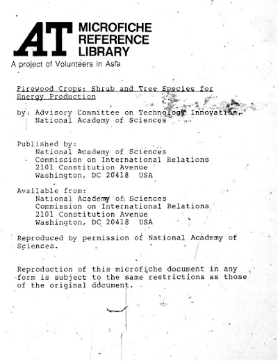 Firewood Crops Shrubs And Tree Species For Energy Production 1980