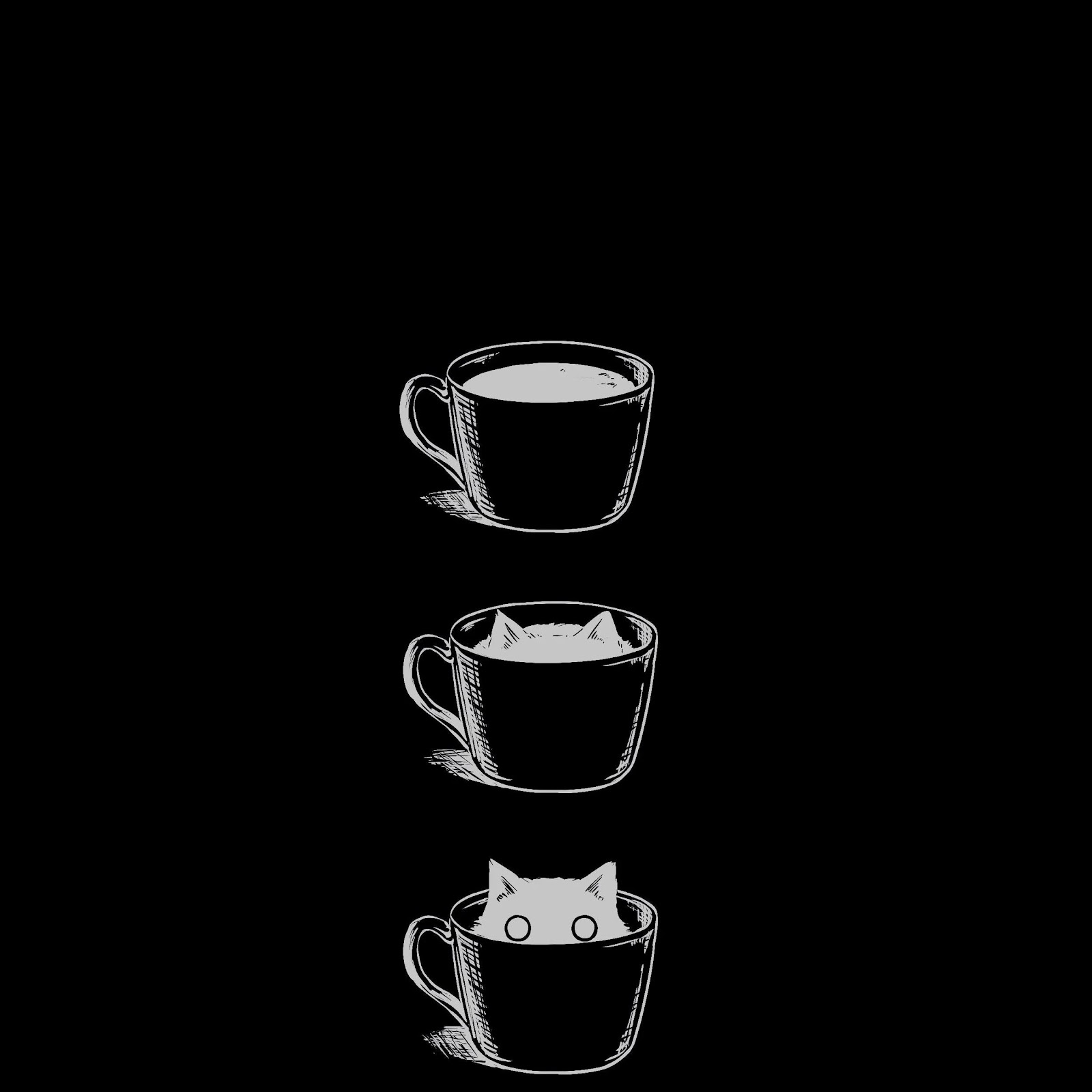 Download Coffee To Cat Evolution Sketch 4K iPhone