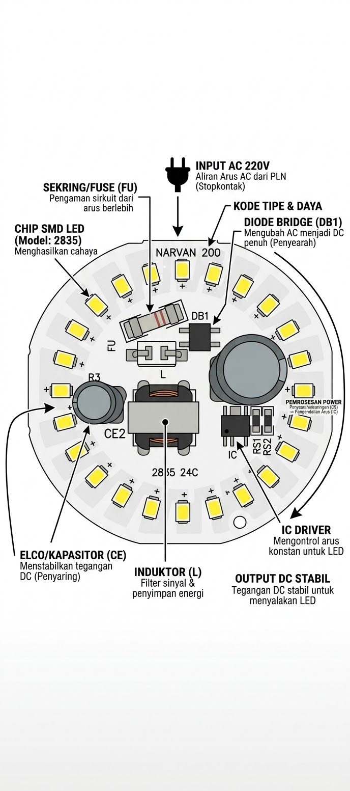 Ilustrasi PCB lampu LED