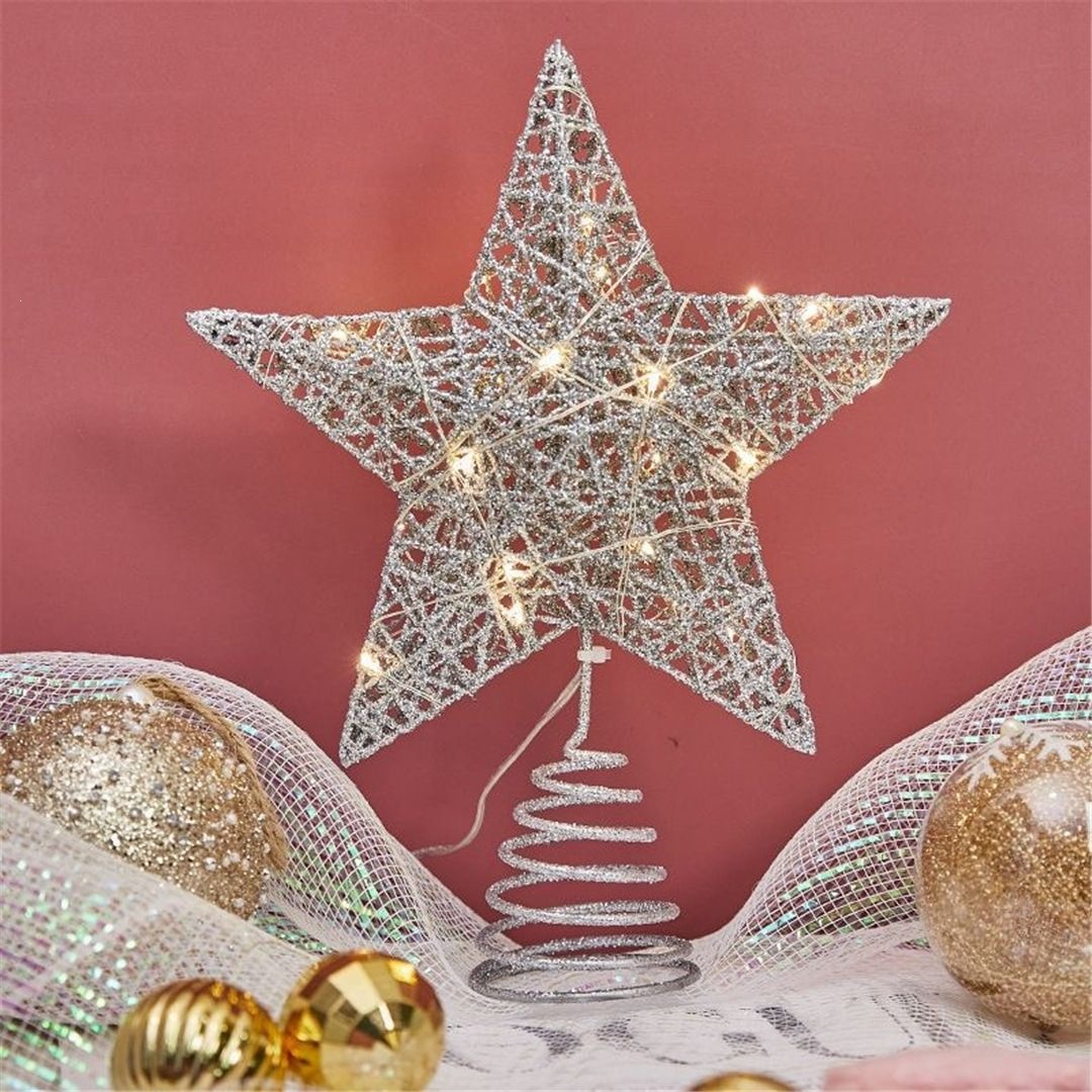 Christmas Tree Top Star with LED String Lights