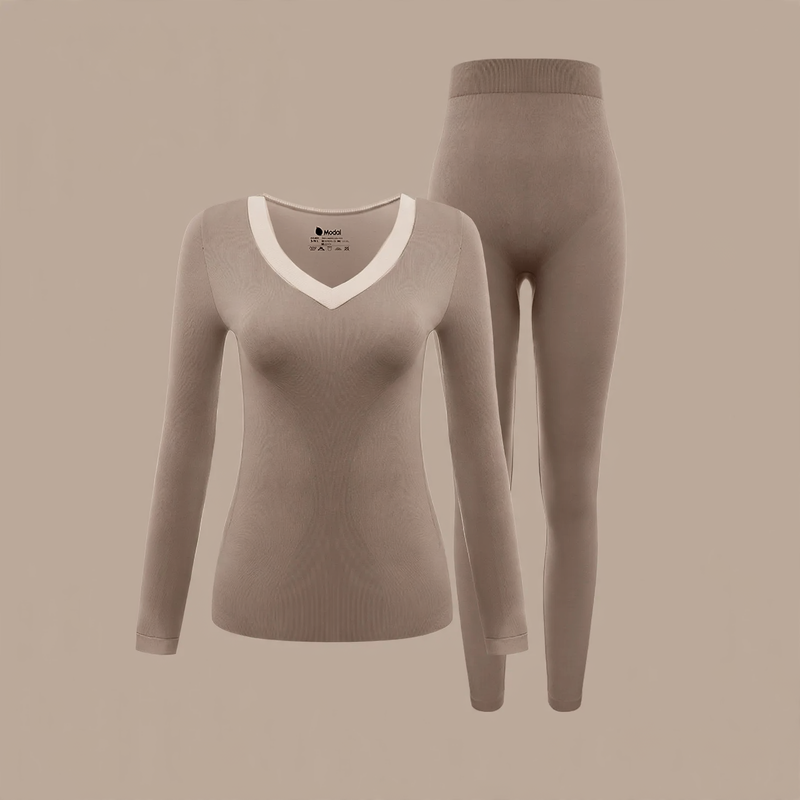 Women’s Thermal Underwear Set, Modal, V-Neck, Shaping
