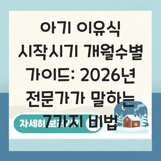 아기 이유식 시작시기 개월수별 가이드