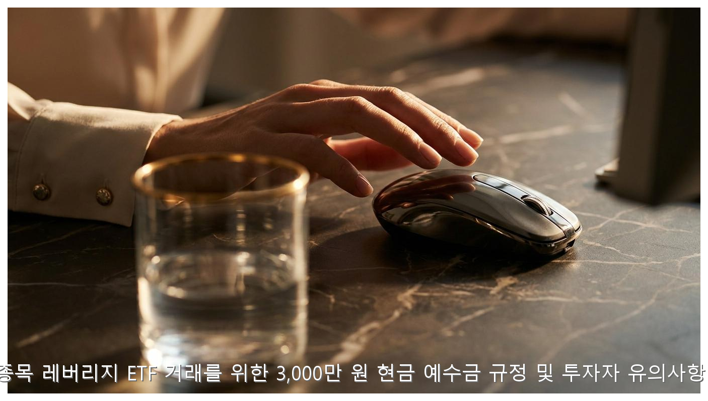 단일종목 레버리지 ETF 거래를 위한 3,000만 원 현금 예수금 규정 및 투자자 유의사항 분석 핵심 안내 및 분석 인포그래픽 (2)