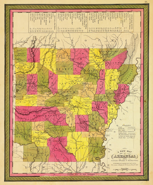 A new map of Arkansas with its canals roads  distances 1847
