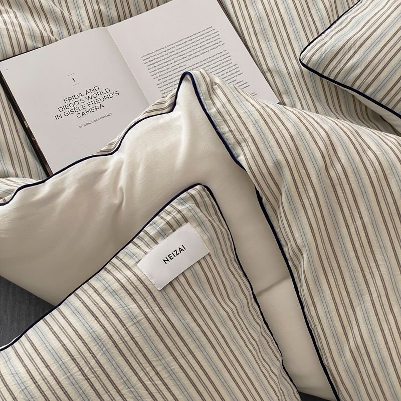 Cotton Bedding Set, 4-piece, Striped Pattern