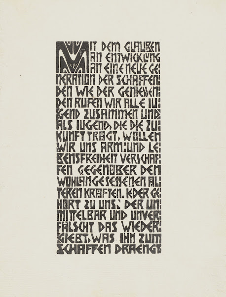 Manifesto of the Brücke artists group text 1906