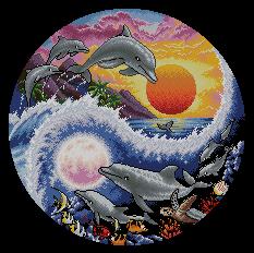 DIM35140 Sun And Moon Dolphins