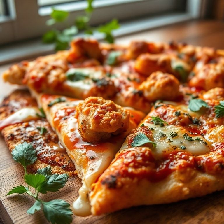 Crispy Chicken Crust Pizza: Guilt-Free Heaven Awaits – Easy Homemade Comfort Food finished