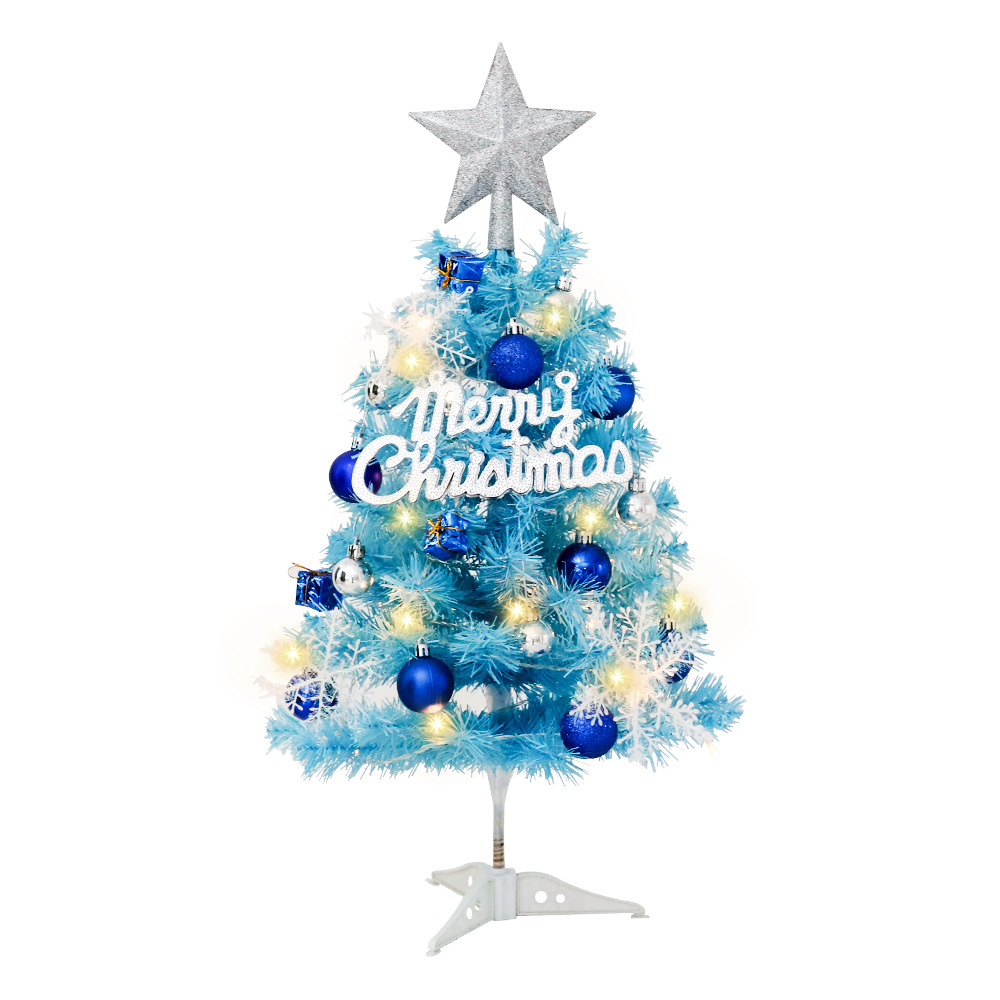 Blauer Mini-Weihnachtsbaum für den Schreibtisch, 45 cm oder 60 cm