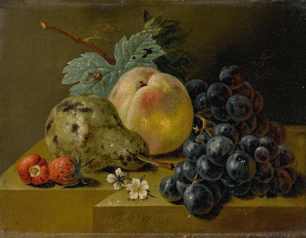 Still Life With Ripening Fruits On A Stone Ledge 1805