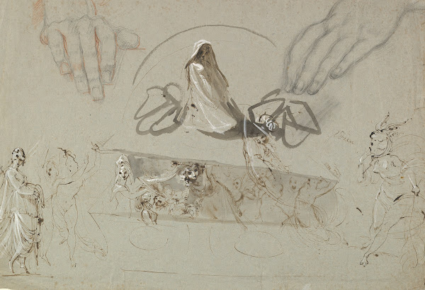 Studies of Fairies with a Pair of Hands possibly representing the Opening of Pan