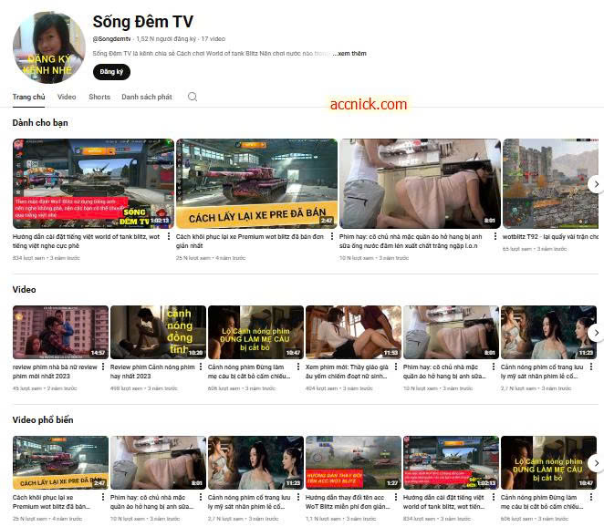 Bán kênh YouTube Gaming + Review phim 1.52K subs, kênh cổ tạ...