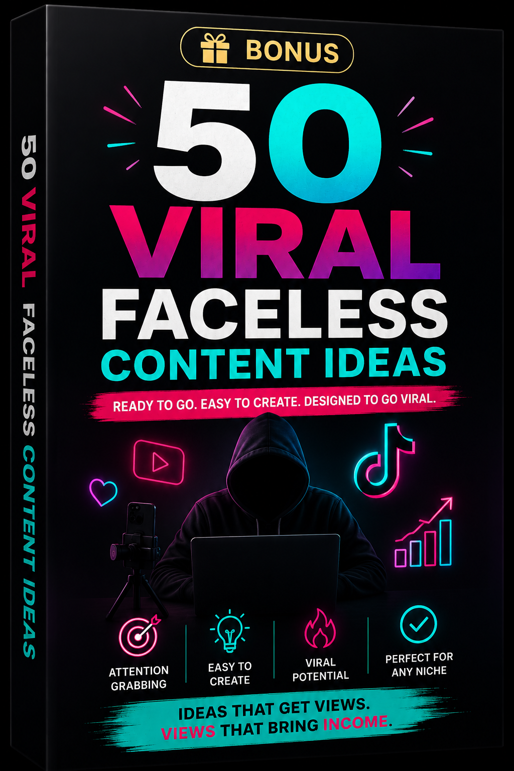 50 Viral Faceless Content Ideas Cover