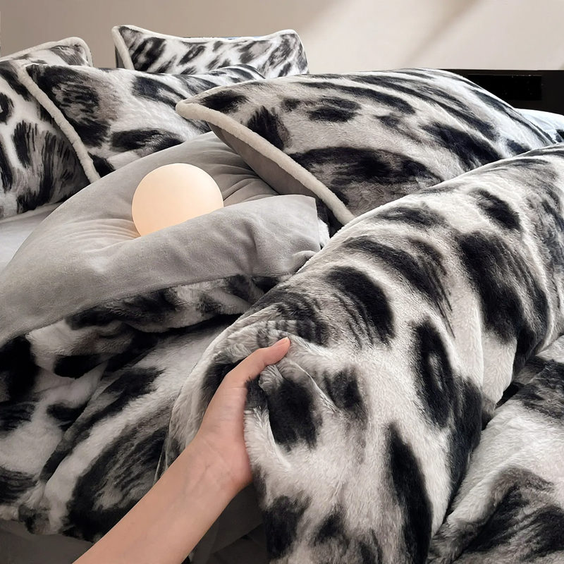Winter-Bettwäsche-Set aus Milchfaser-Fleece, extra warm