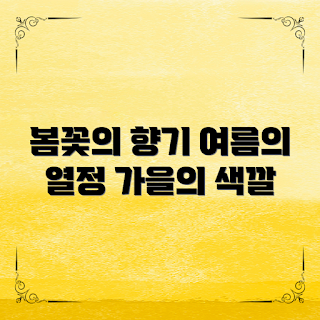 계절별 꽃 정리, 봄 꽃, 여름 꽃, 가을 꽃, 겨울 꽃